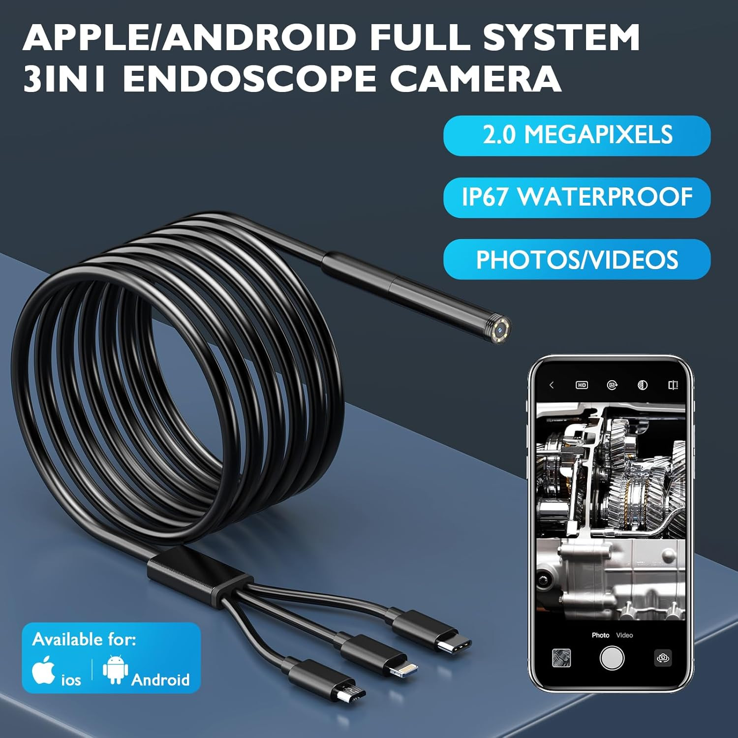 Pipe Inspection Camera Endoscope Video Sewer Drain Cleaner Waterproof Snake