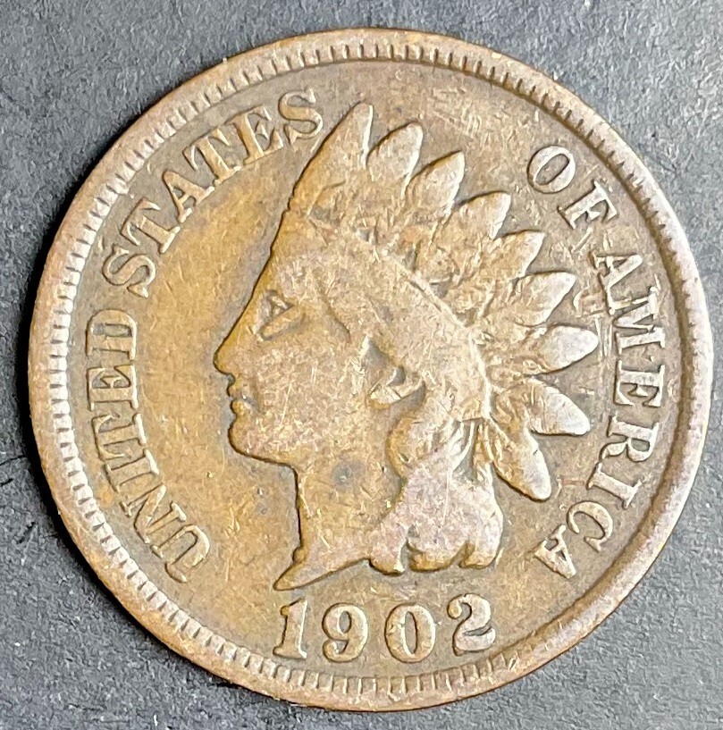 1902 Indian Head Cent Snow 4 S4 - "Die Gouge by Eye" Popular Mint Error L77