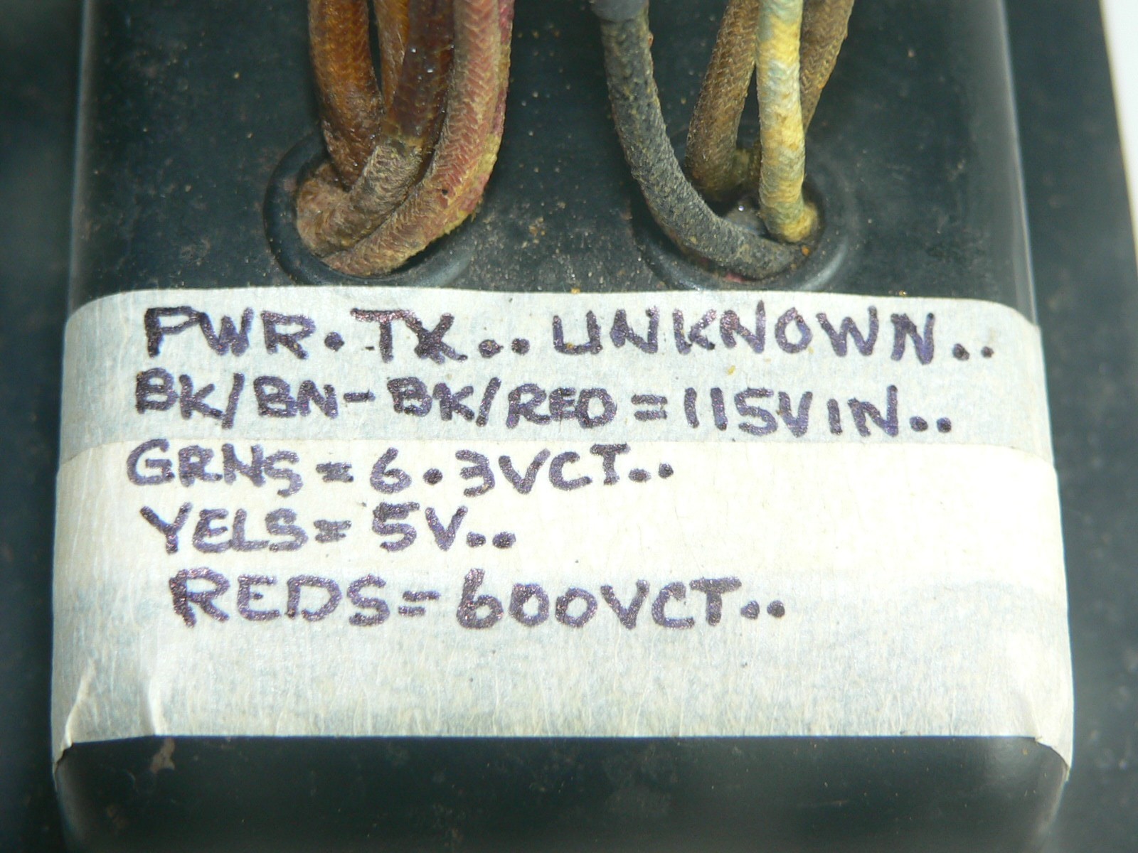 1 Power Transformer--Tests good-DATA IN PIC #2