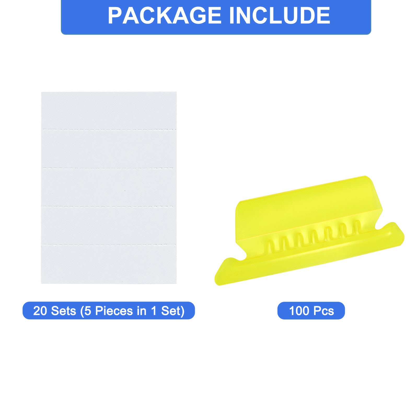 Hanging File Folder Tabs 2 Inch File Folder Tabs and Inserts Yellow 100Pcs
