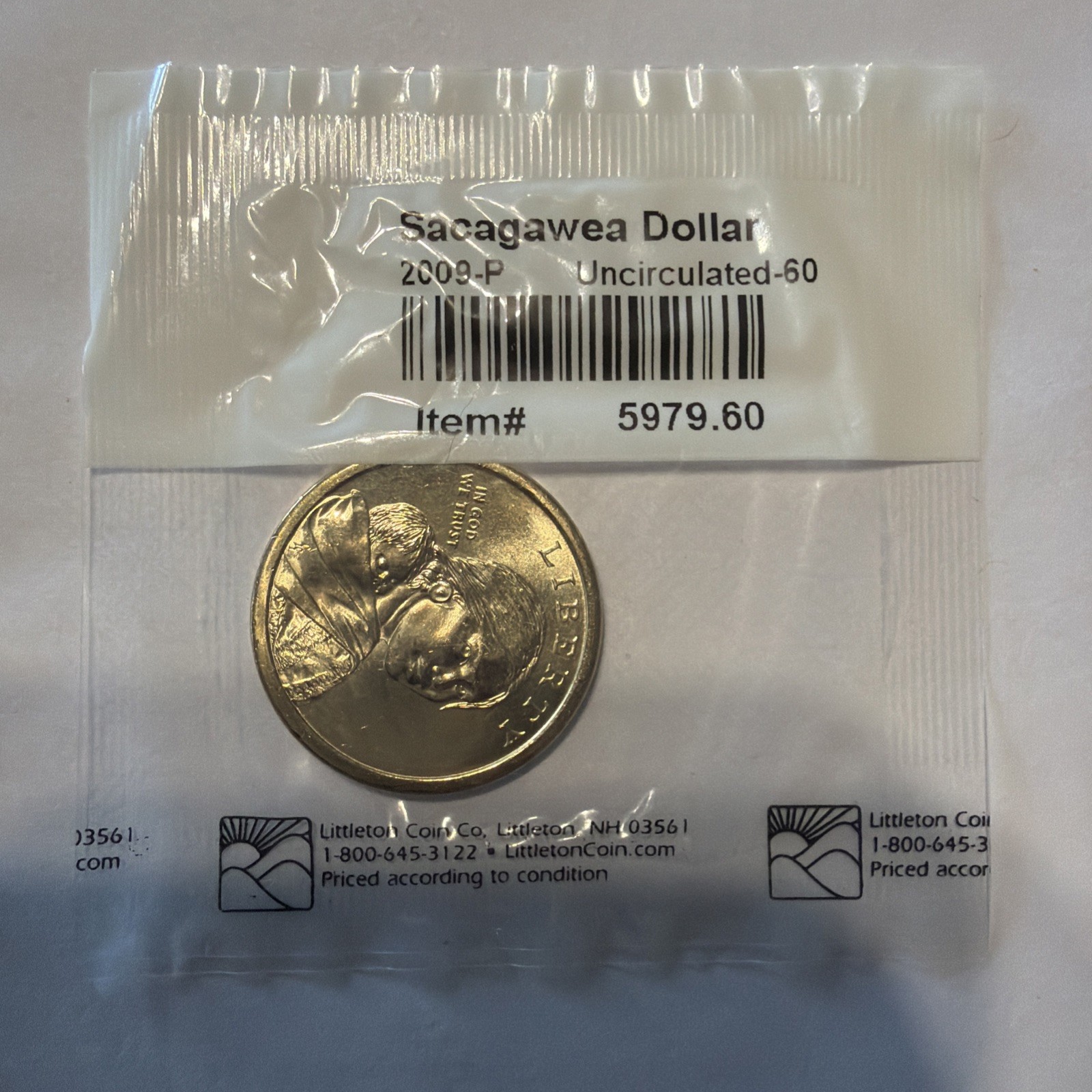 2009 P Sacagawea Dollar Native American Uncirculated Littleton Coin Co.