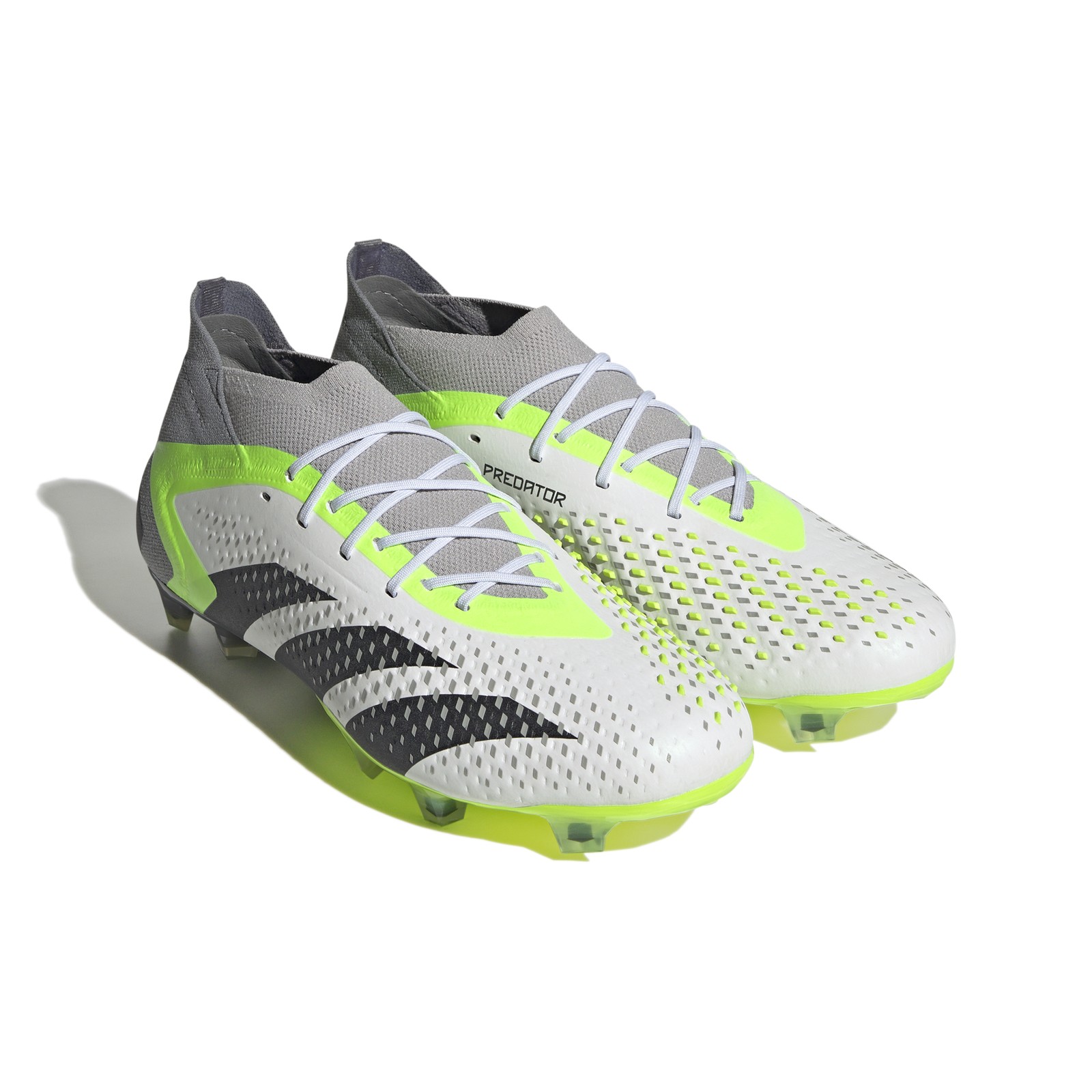 ADIDAS PREDATOR ACCURACY.1 FIRM GROUND CLEATS WHITE/BLACK/LEMON GZ0035 MENS 9.5