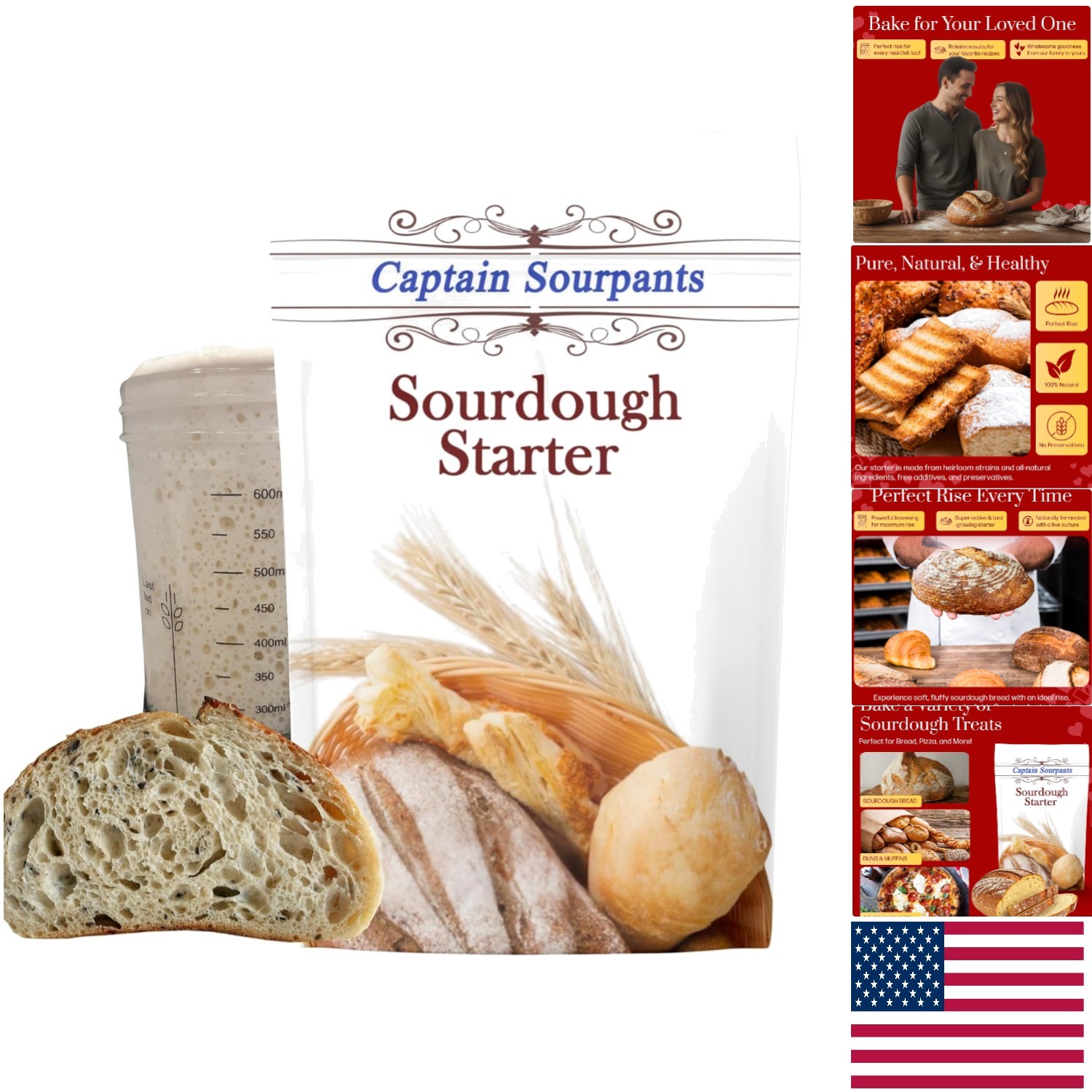 Versatile 100- Sourdough Starter Kit - Ideal for Beginners & Artisan Bakers