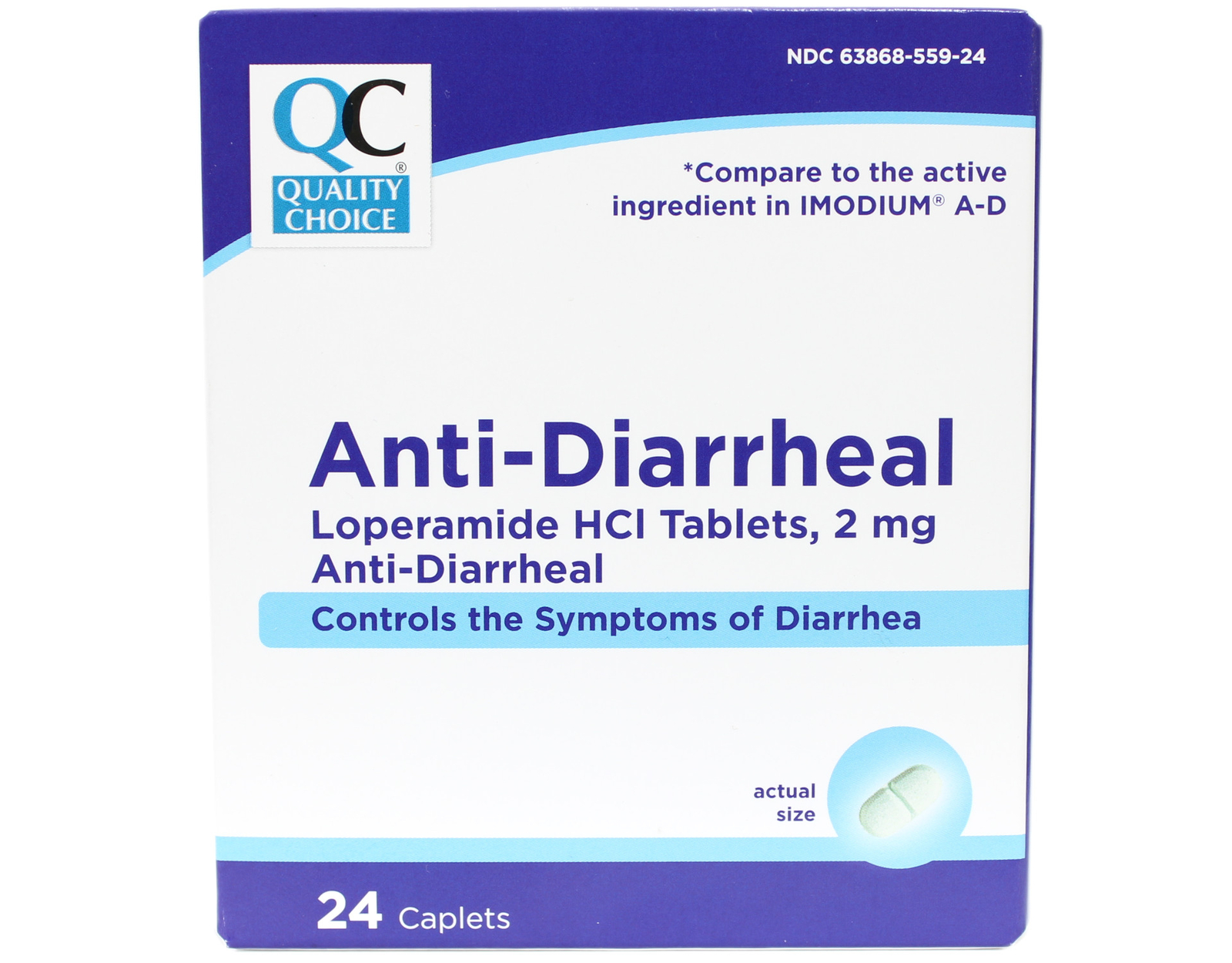 2 Pack Quality Choice  Anti-Diarrheal Lopermaide HCI 24 Caplets