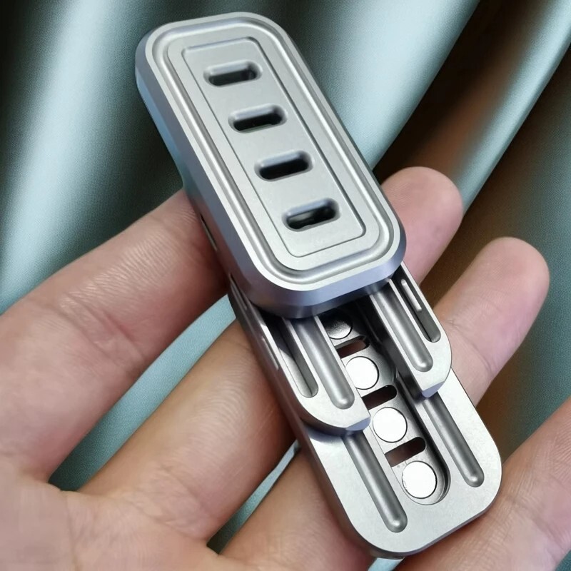 EDC Titanium Alloy Fidget Slider Fashion Adult Metal Three-Layer Fidget Toy
