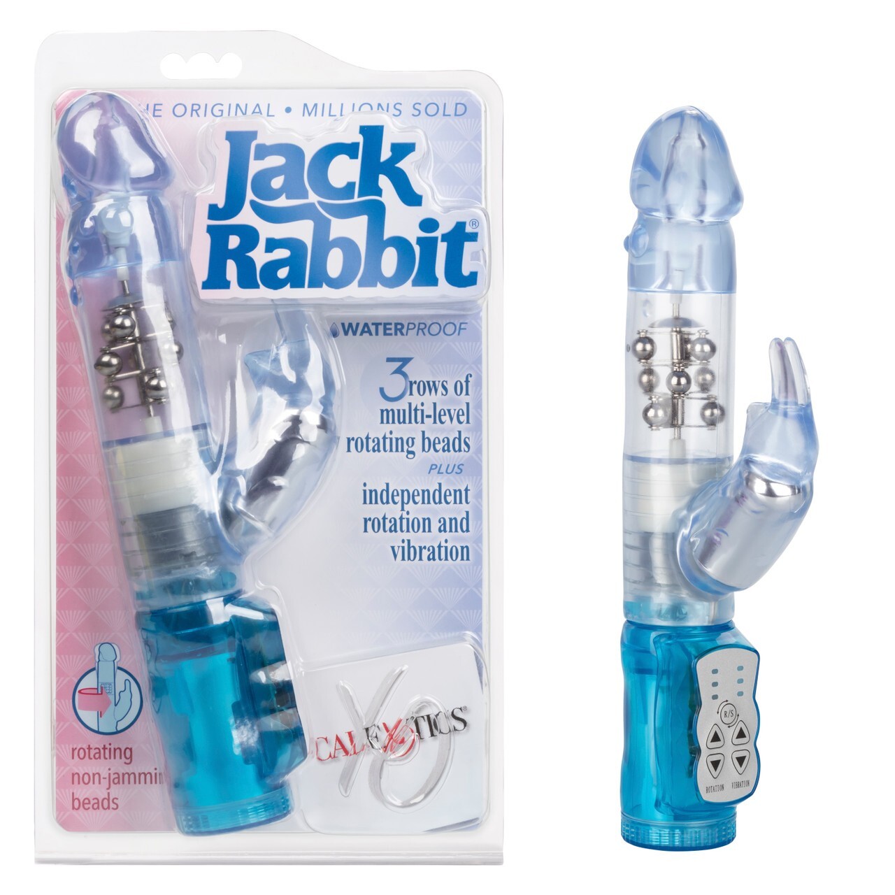 CalExotics The Original Jack Rabbit Blue Waterproof Vibrator with Rotating Beads