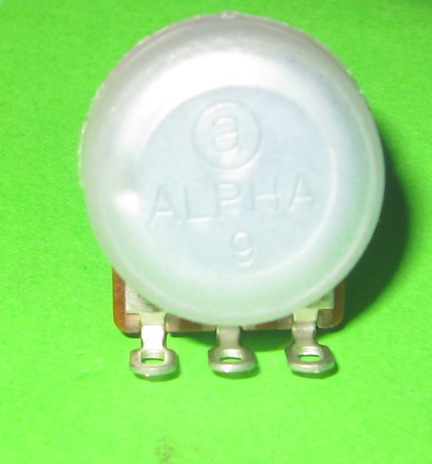 Alpha 100k ohm Linear Taper Pot, Solder Lugs, Split Shaft, 17mm Potentiometer EJ