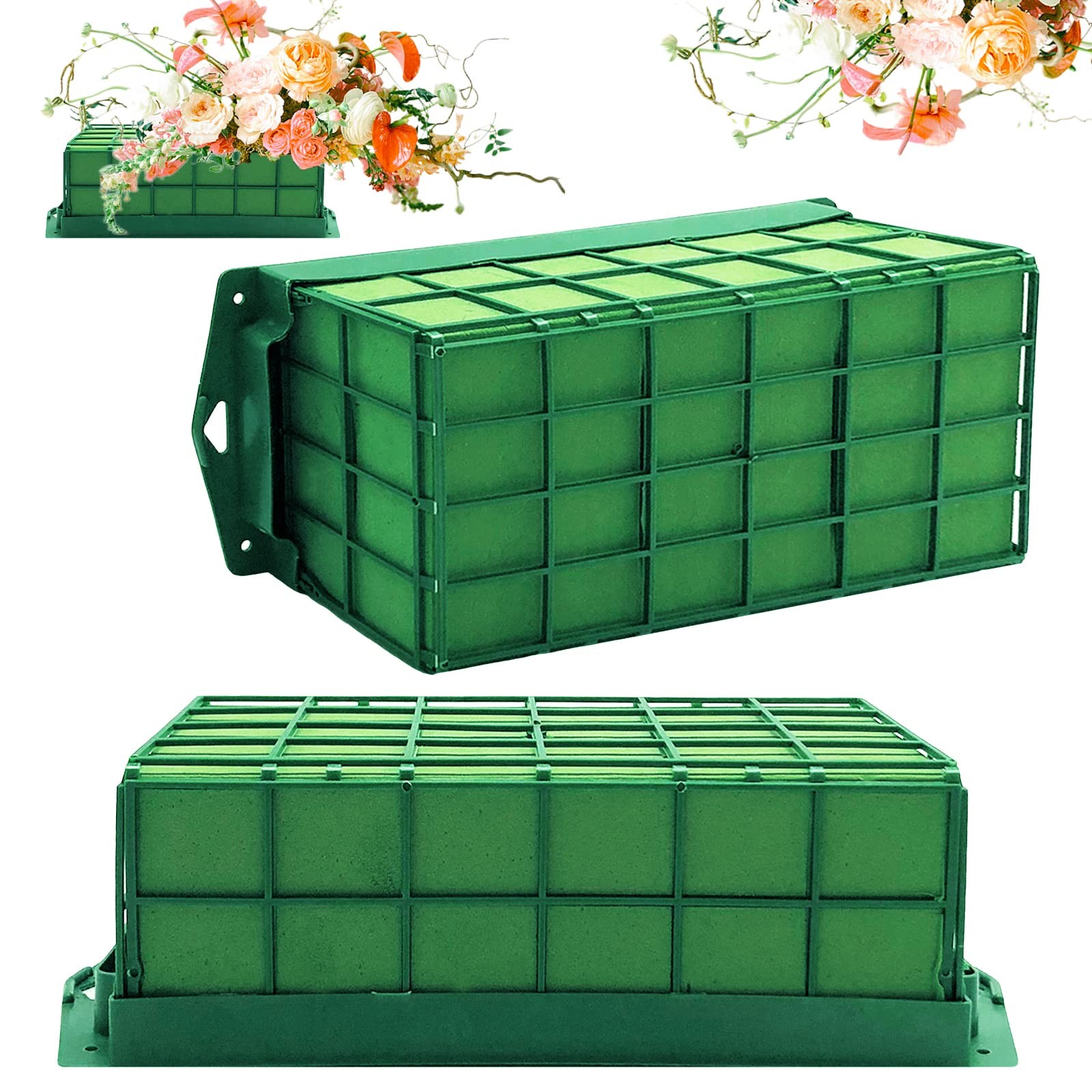 2 Pieces Floral Foam Cage, Flower Arrangements Supplies With 2 Pcs, Green