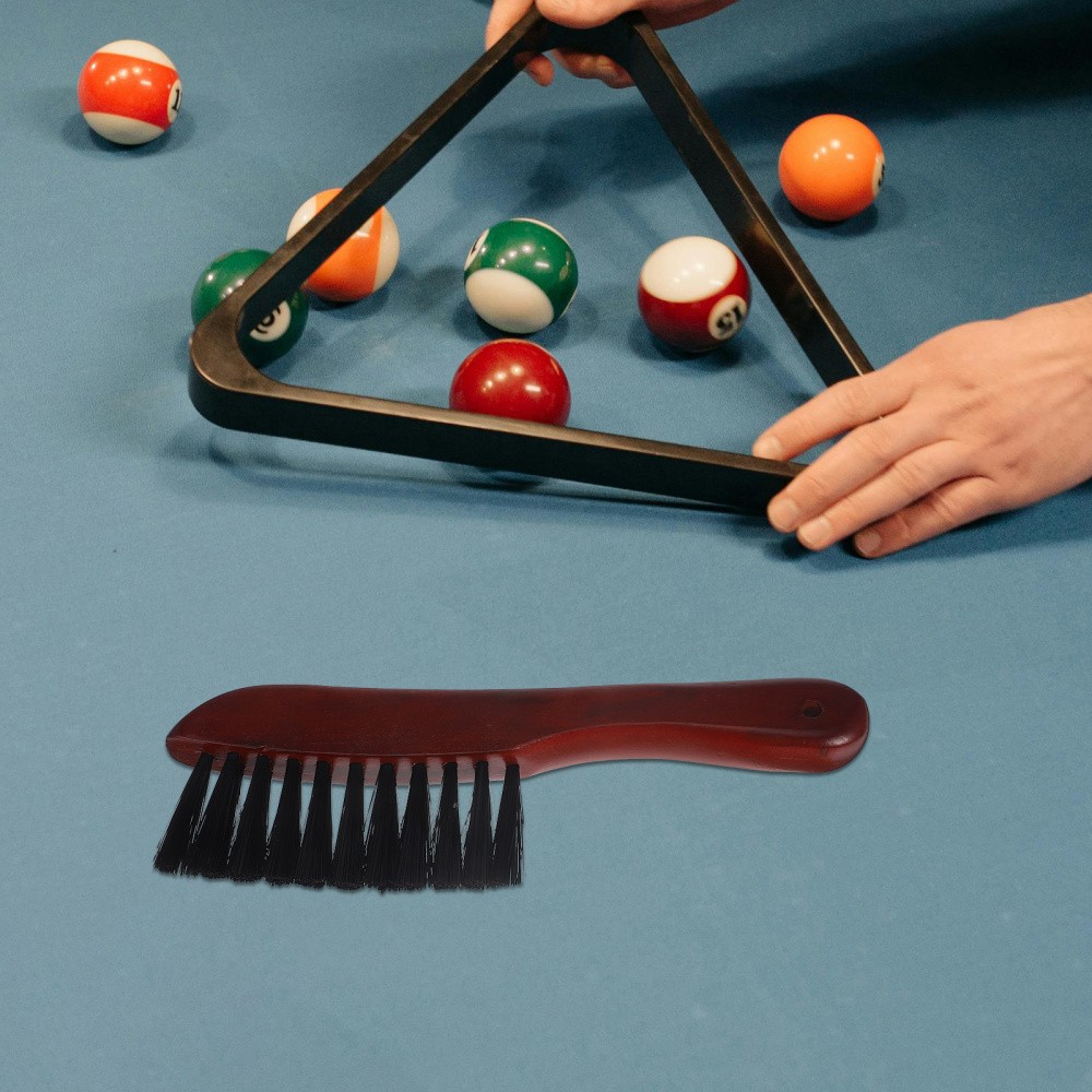 Pool Table Brush Cleaning Tool Wooden Handle Billiard Table Sweeper Accessory