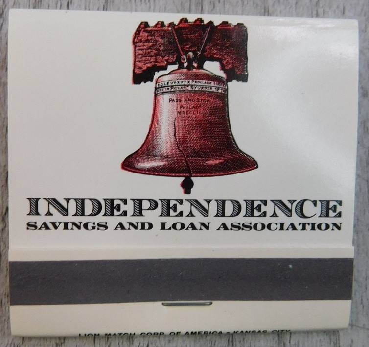 Independence Savings Loan Association Front Strike Unstruck Vintage Matchbook Ad