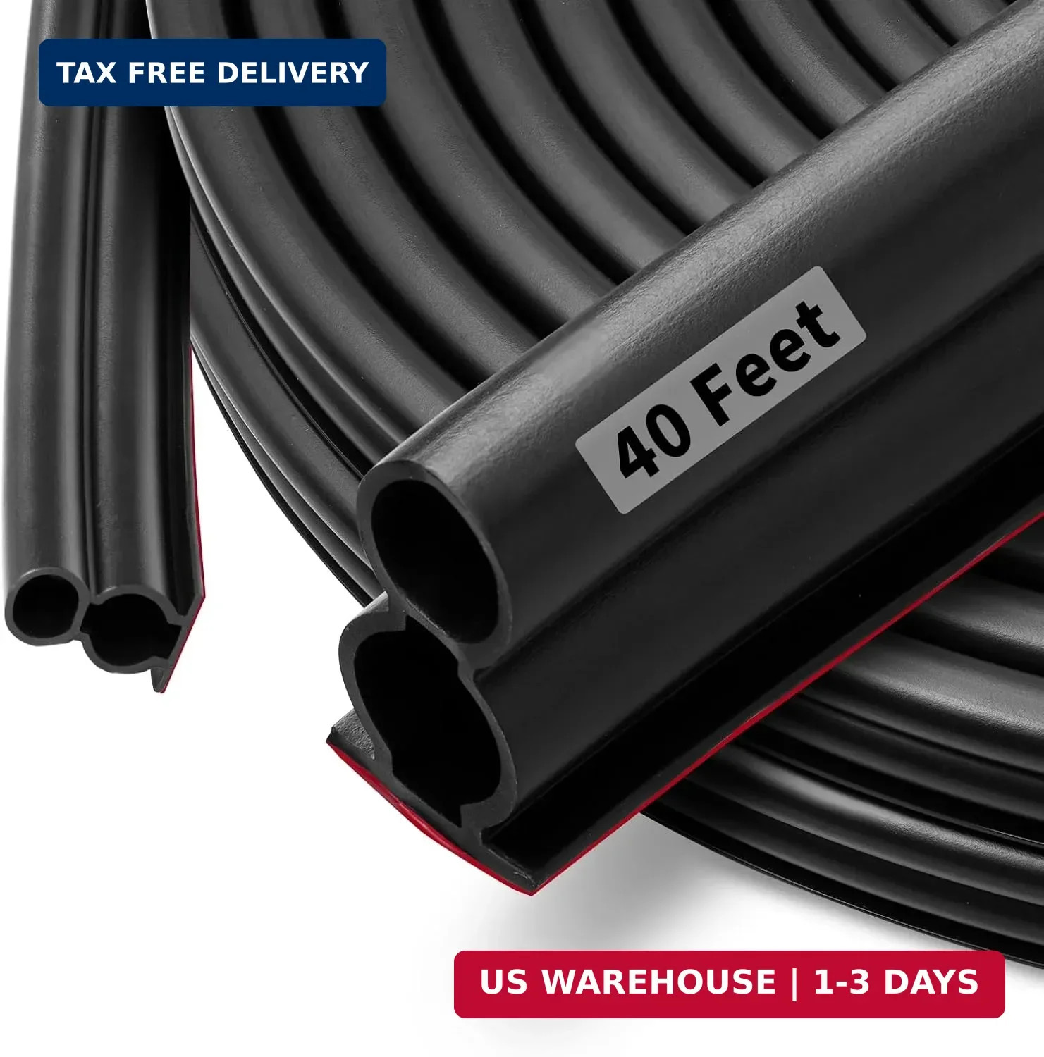 40 Feet Rubber Door Weather Stripping Door Seal Large Gap, Self-Adhesive Extra T