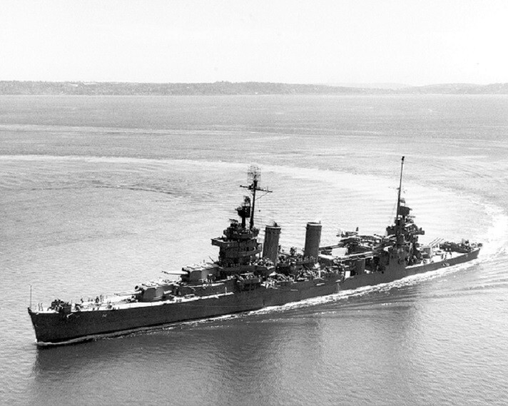 US Navy Heavy Cruiser USS New Orleans, battle damage repair WWII 8x10 Photo 12b