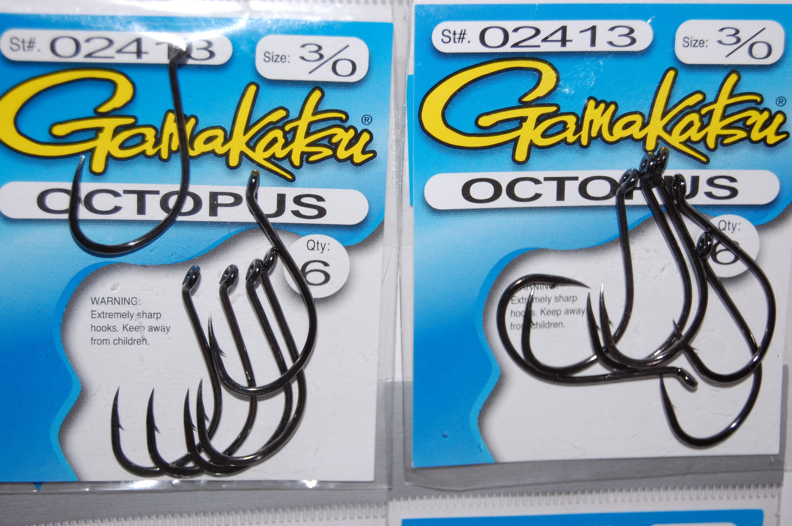 4 packs gamakatsu octopus hook size 3/0 6 per pack 02413 hooks