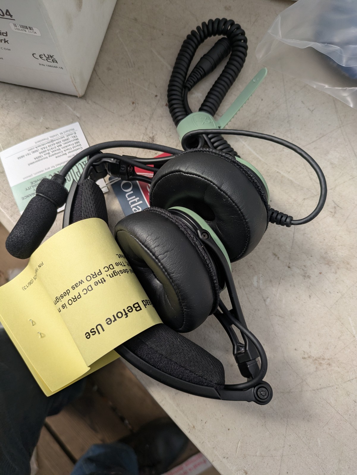 43106G-04 David Clark PRO-2 Aviation Passive Headset  Mic Passive U-174 Plug New