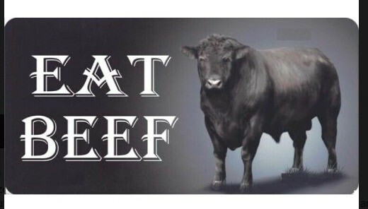 Eat Beef Aluminium License Plate tag Farmer Cattle license plate Car Truck 6x12"