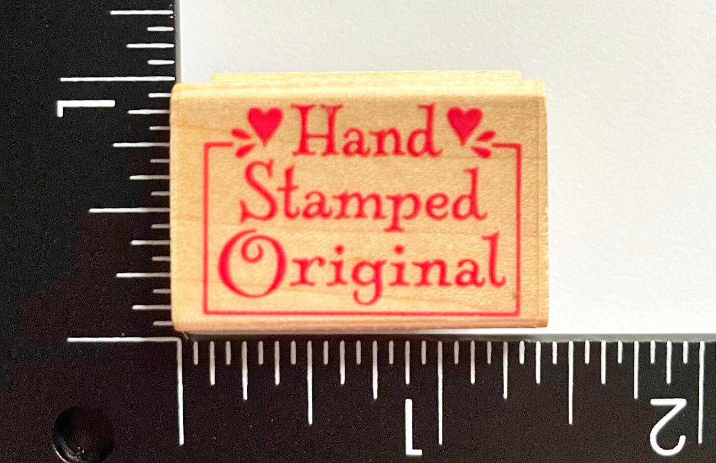 Hero Arts Hand Stamped Original Hearts A1355 Wood Mounted Rubber Stamp