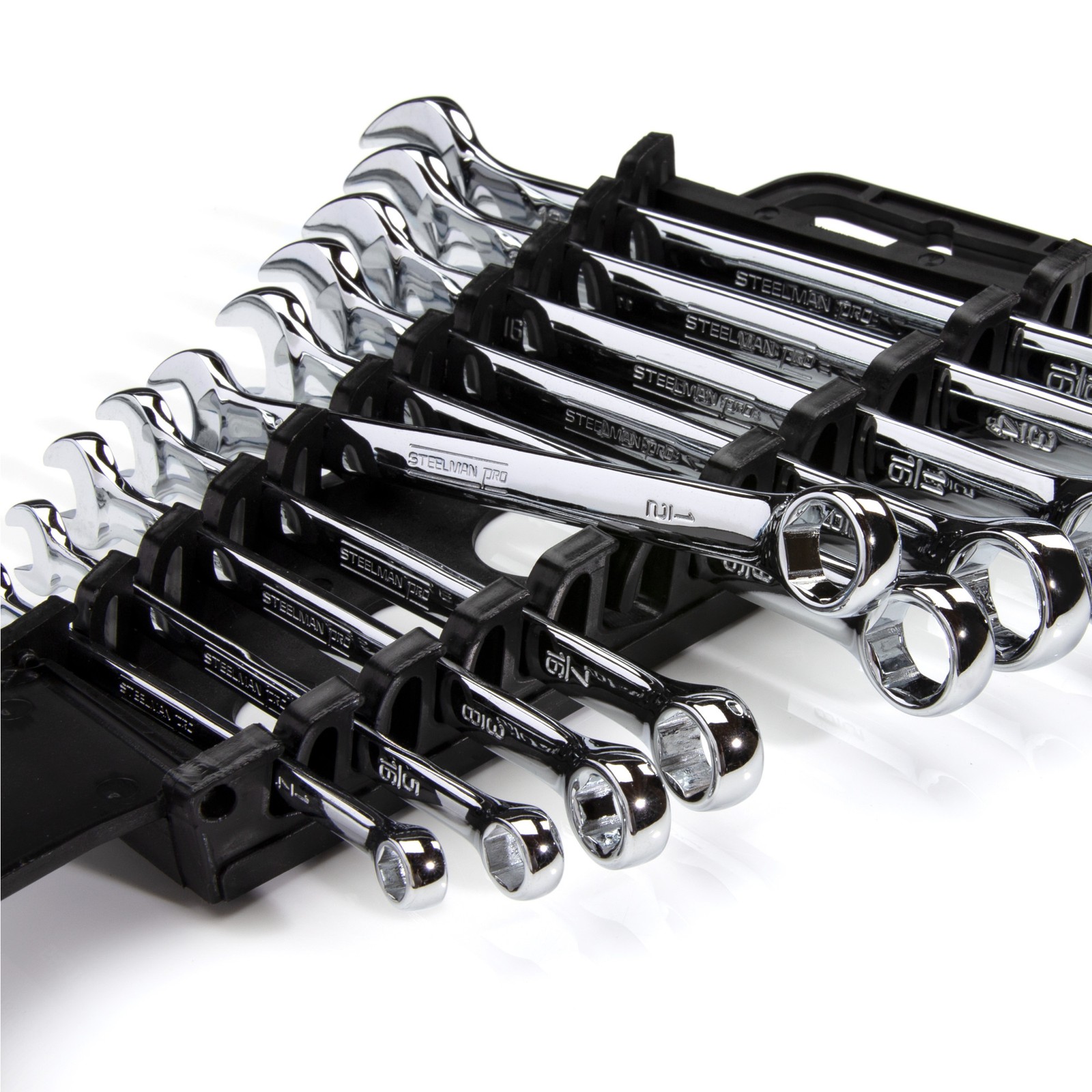 Steelman 10 Tool Wrench Holder, Organizer, Rack, Black 55318