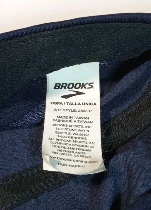Brooks Running Hat Runners Cap Blue Lightweight Adjustable Fabric Strap