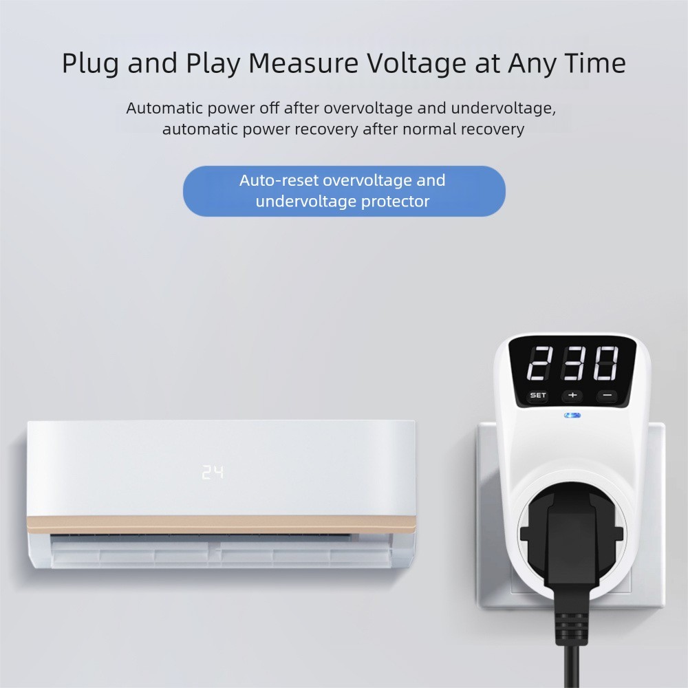 Automatic Voltage Protector Switch 230V 3680W Power Surge Protecctor EU Socket