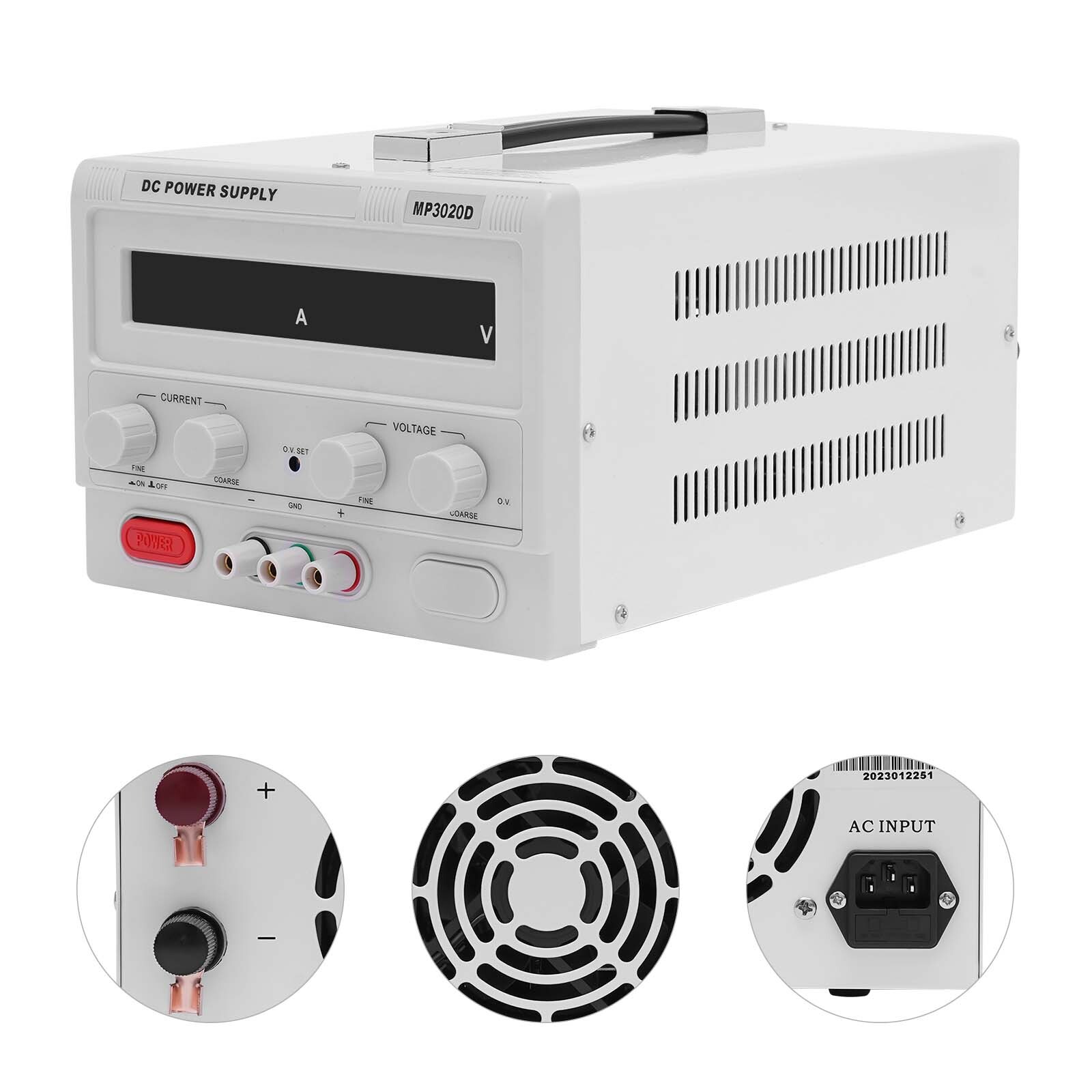 MP3020D 30V 20A DC Power Supply Variable Adjustable High Precision Digital Cord