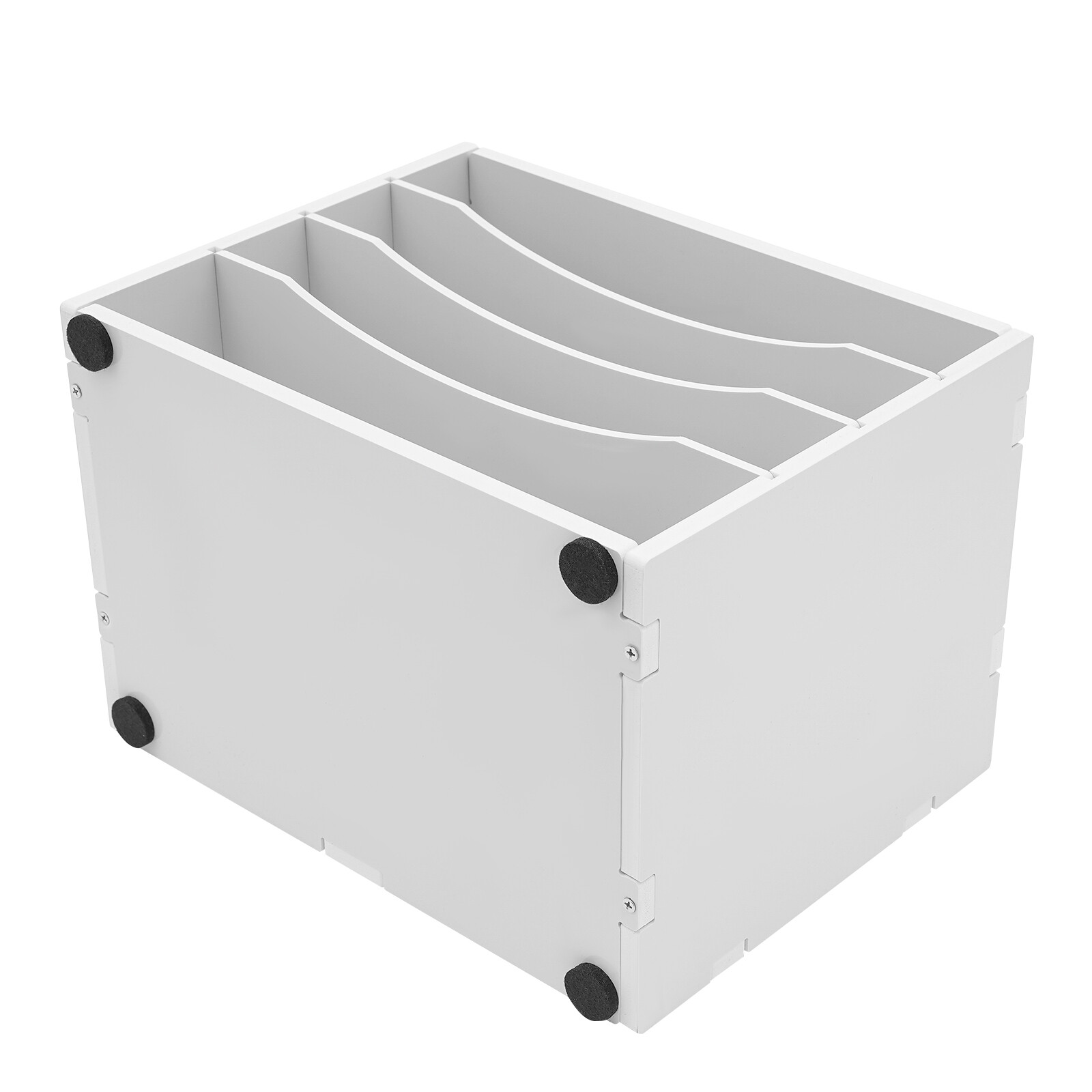 2 Pack 4 Tier Desktop File Holder White PVC Paper Organizer Rack