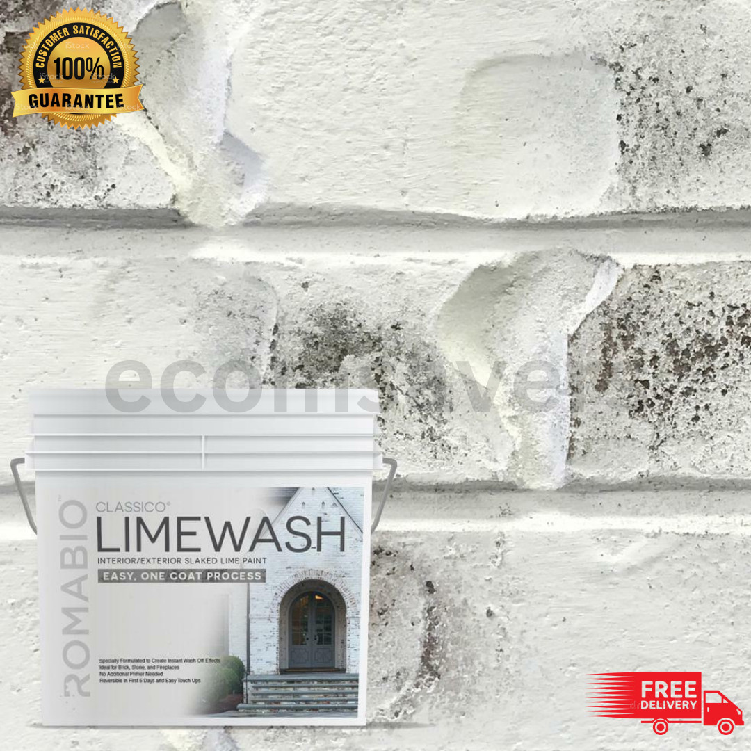 Bianco White Limewash Paint - Interior/Exterior - 0.67 Gal. NEW