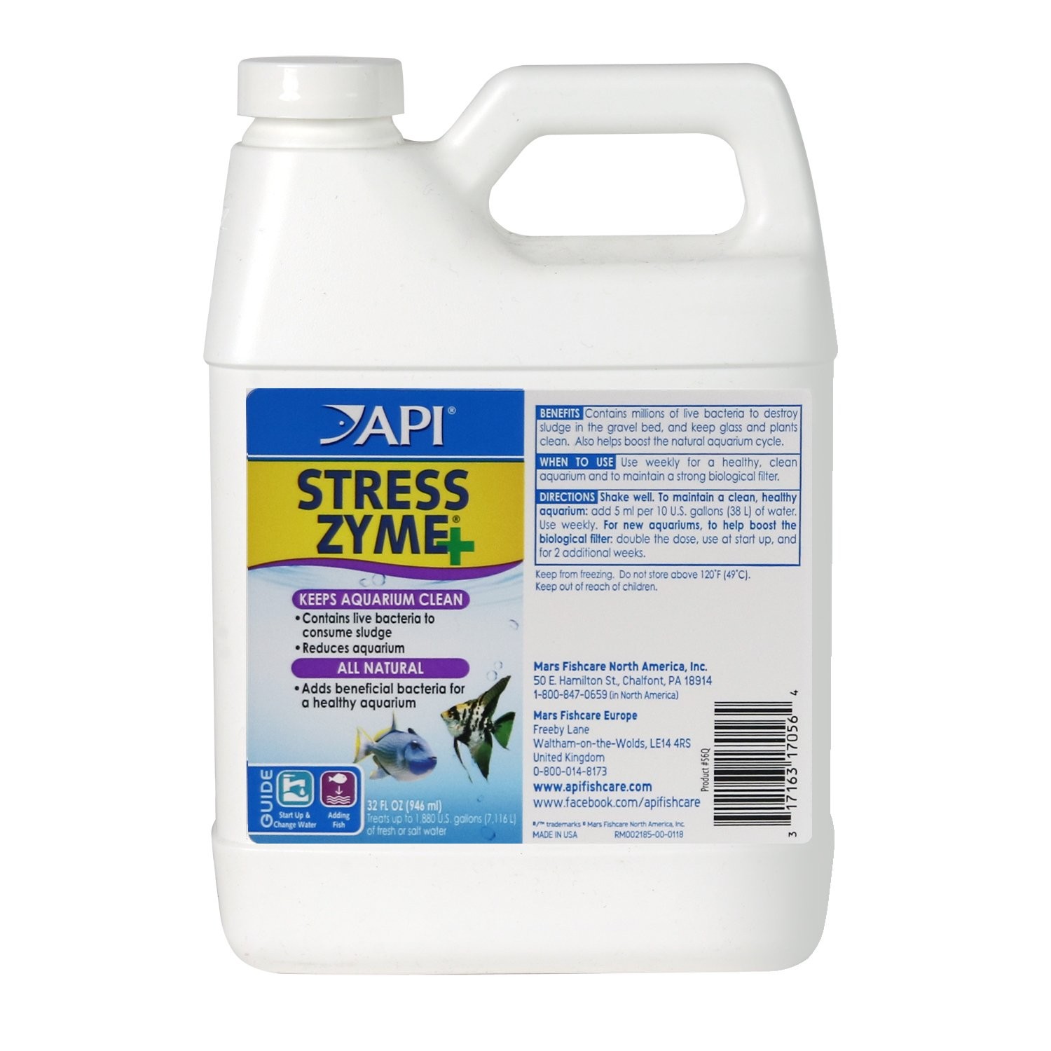 Api Stress Zyme 32 Ounce Freshwater And Saltwater Aquarium Cleaning Solution