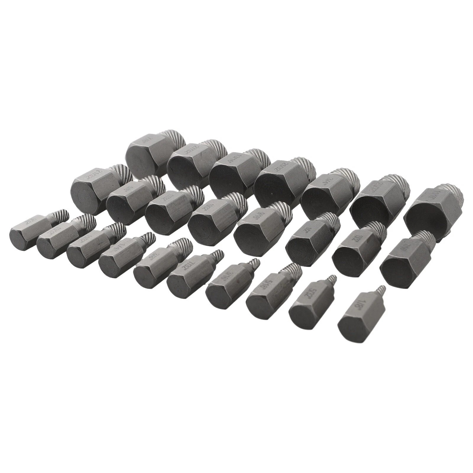25Pcs Screw Extractor Set Hex Head Multi-Spline Easy Out Bolt Extractor Set