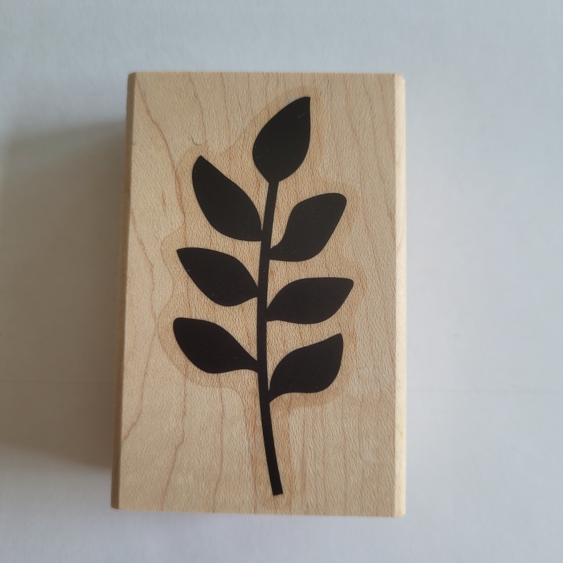 Leaf Sprig Mounted Rubber Stamp