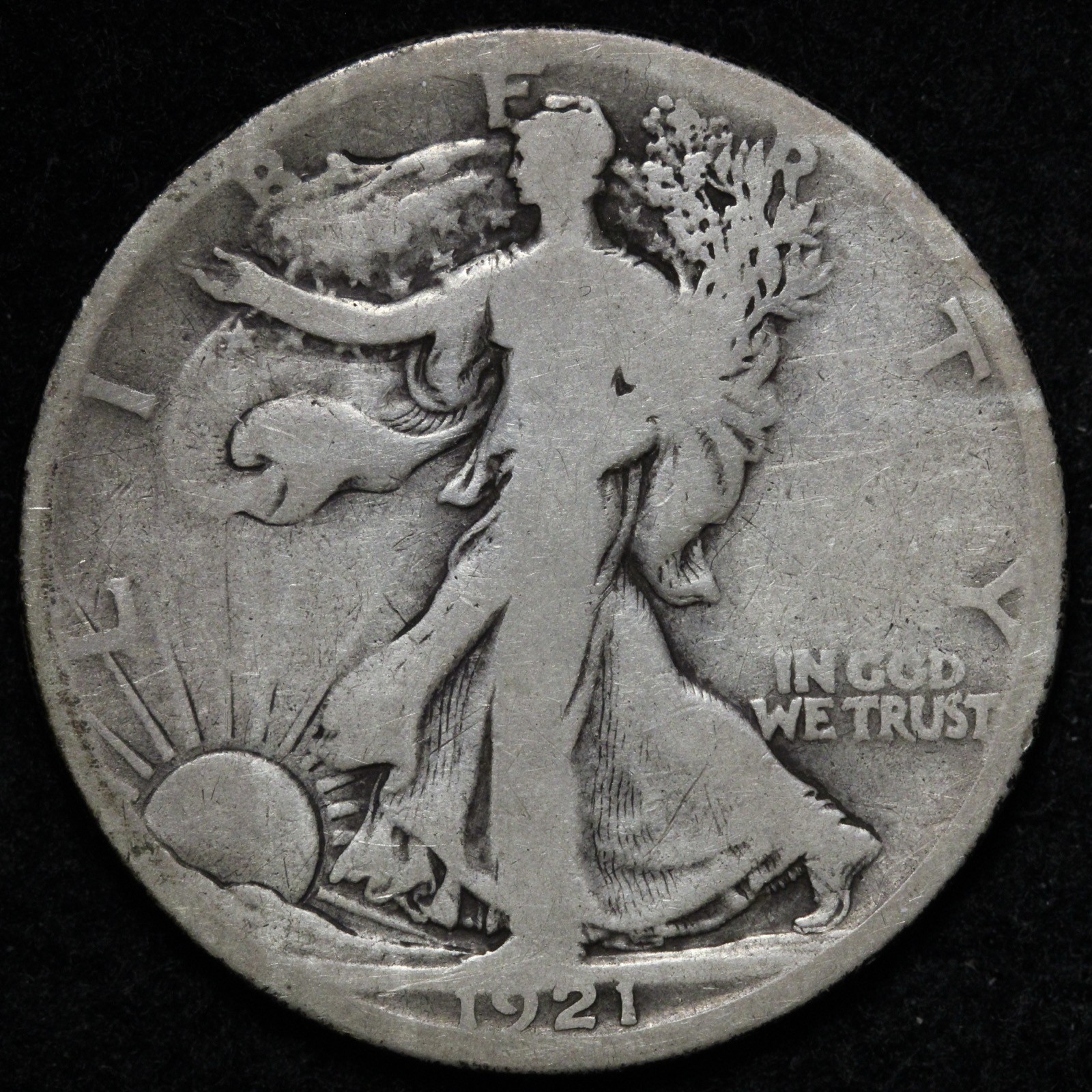 1921-S Walking Liberty Silver Half Dollar VG E390 RJDMU