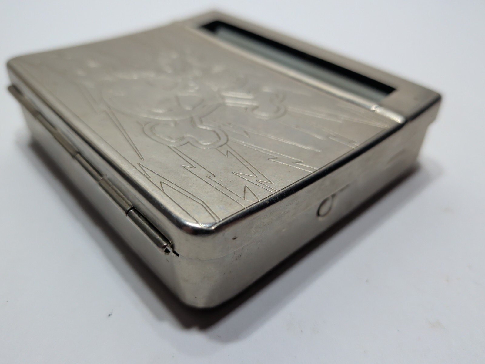 ✨USED✨Automatic Cigarette Rolling Machine Metal Box Cigarette Case SKULL etching