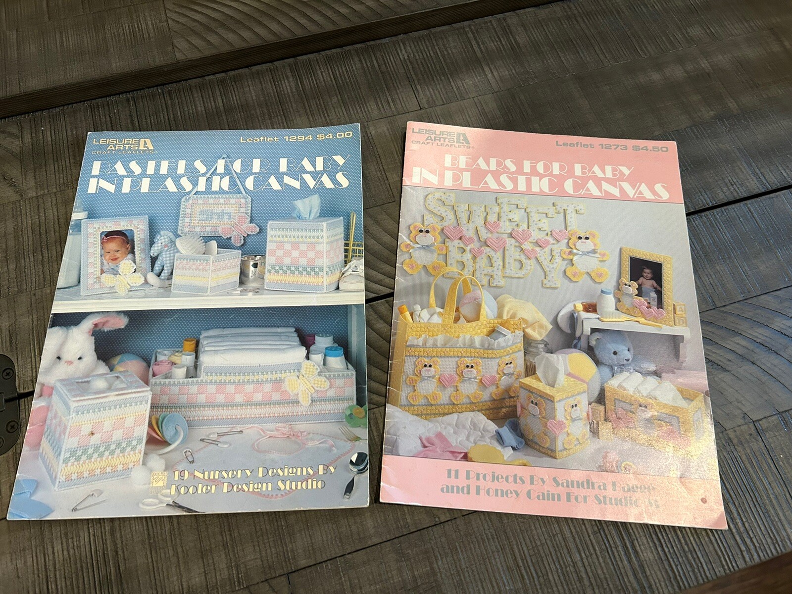 Pastels for Baby & Bears For Baby Canvas Leisure Arts Booklets-Lot Of 2