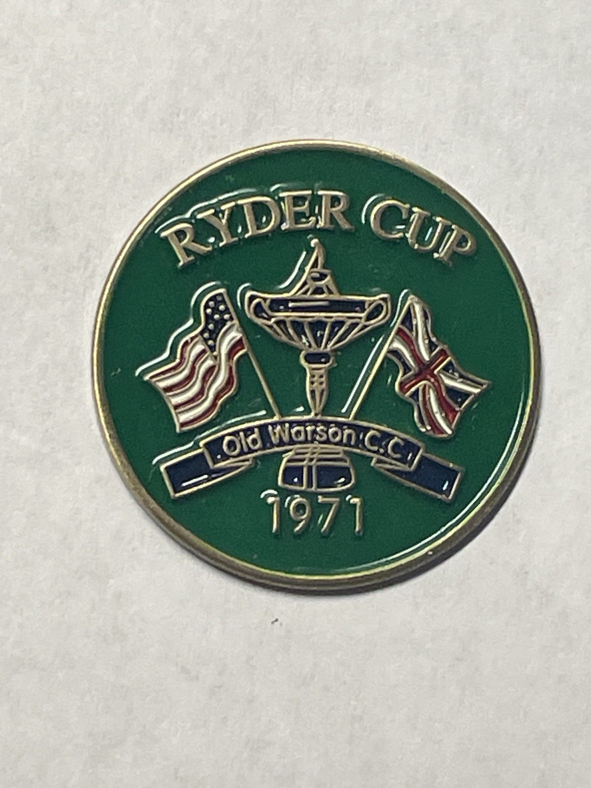 1971 Ryder Cup 1" Coin Style Golf Marker - Old Warson Country Club - A Beauty!