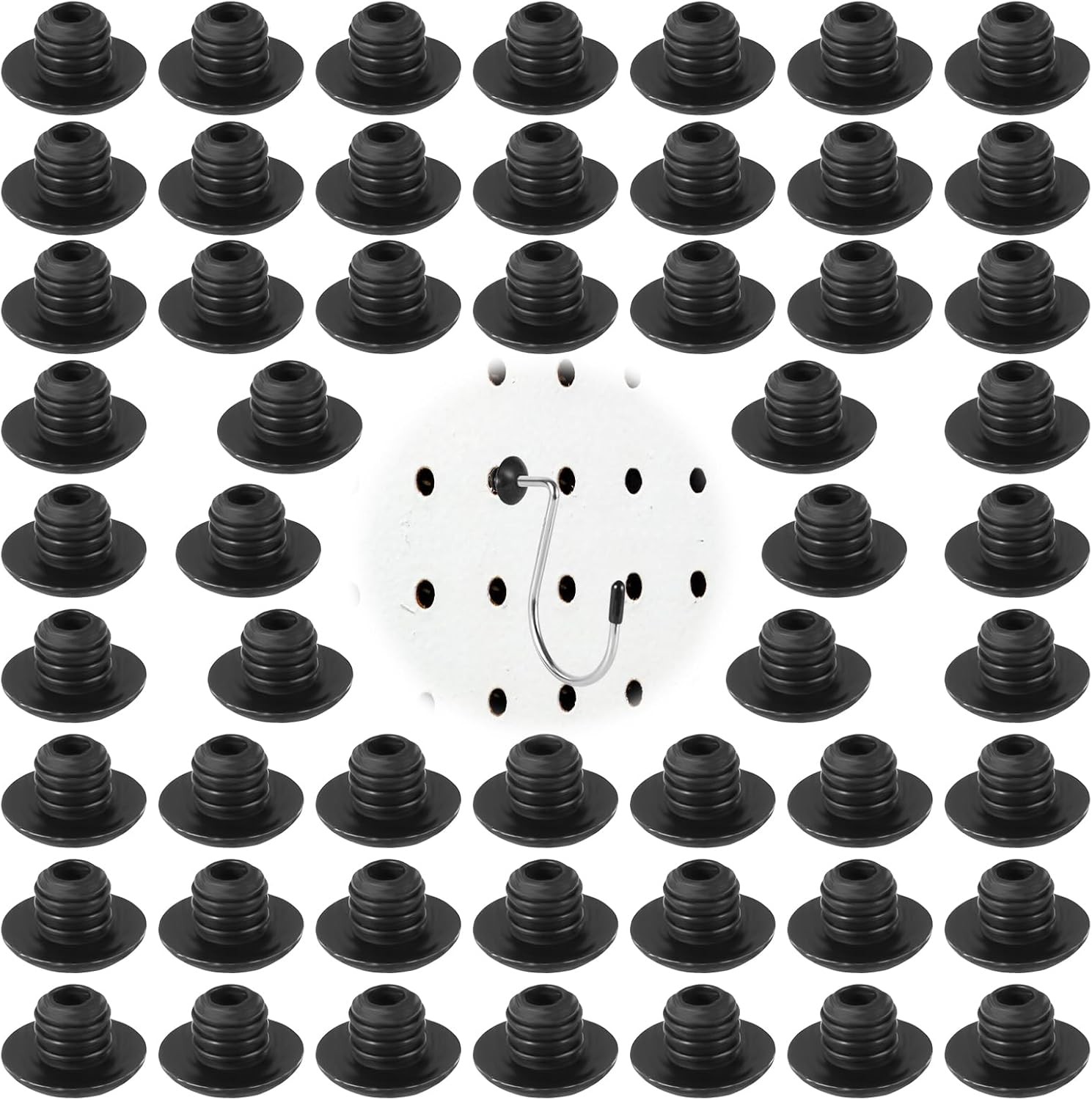 60pcs Pegboard Hook Locks, Peg Stoppers Fit for 1/4 Inch Board Black