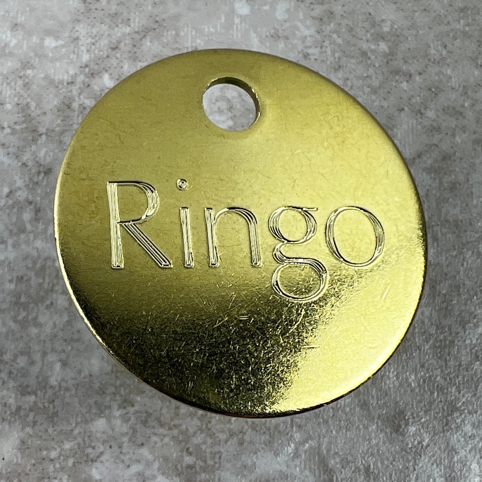 Custom Engraved Dog Tags Personalized Dog Collar Pet ID Tags RUSTIC BRASS CIRCLE