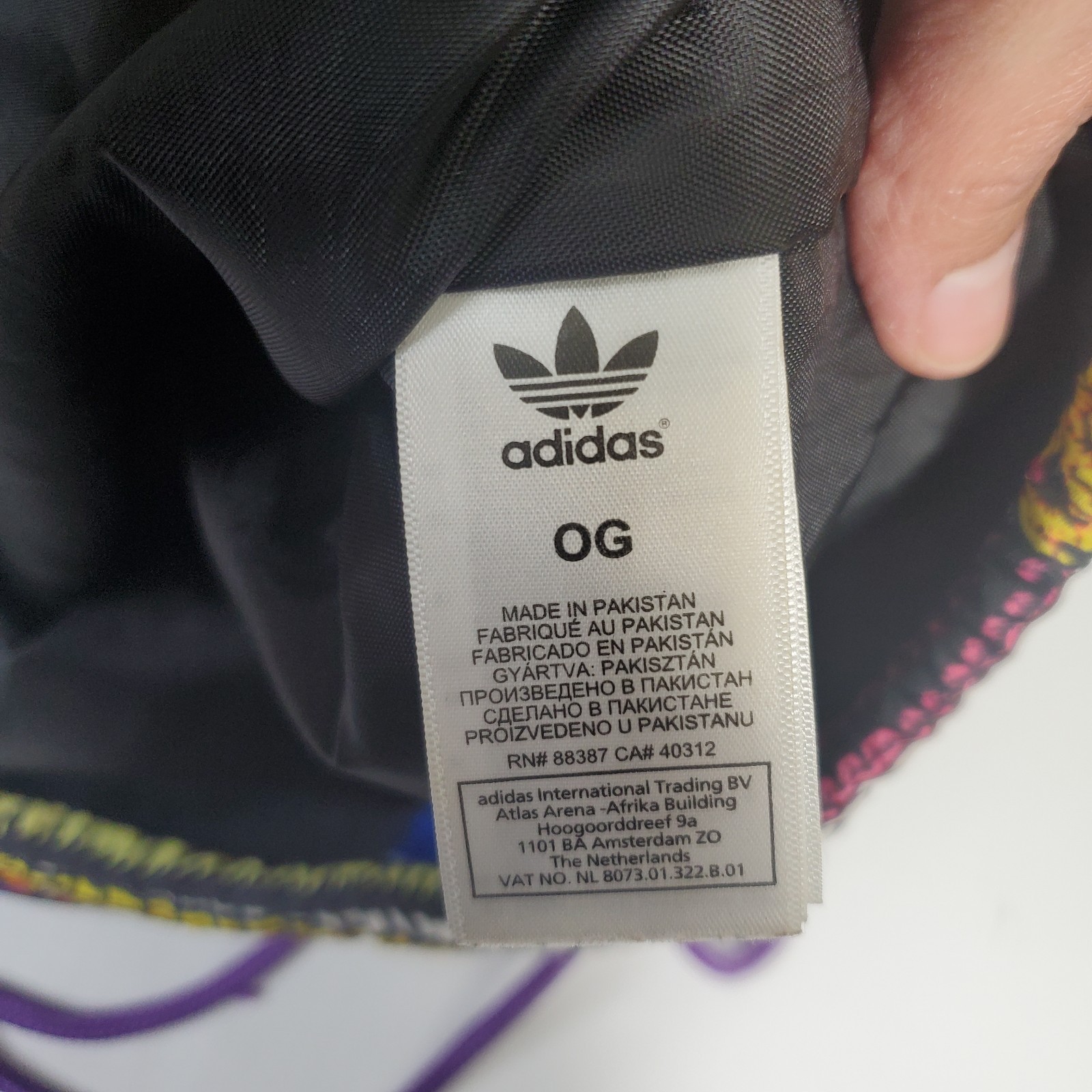 Adidas OG Crochita Gym Bag Drawstring Backpack Knapsack Faux Granny Square