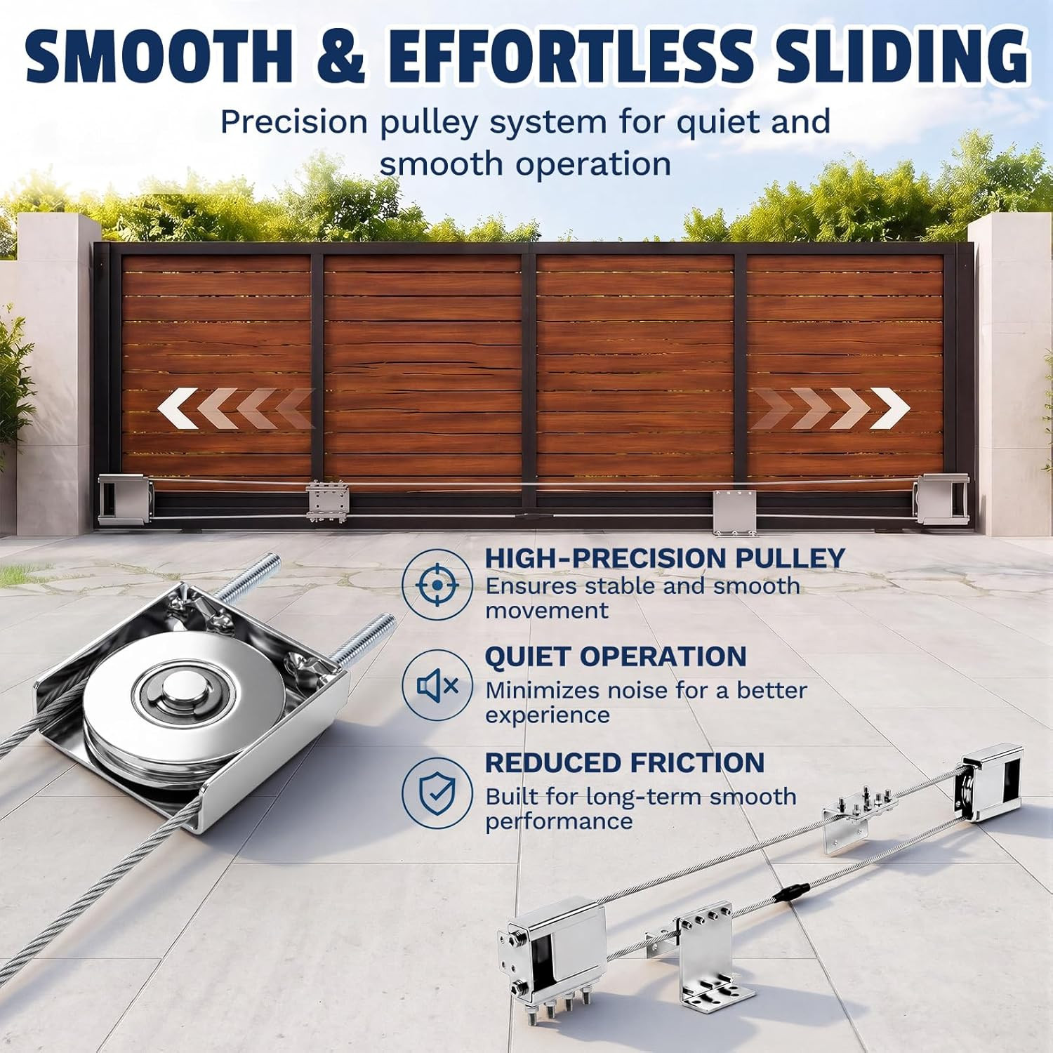Heavy Duty Telescoping Sliding Gate Hardware Kit Saving Driveway Gate System wit