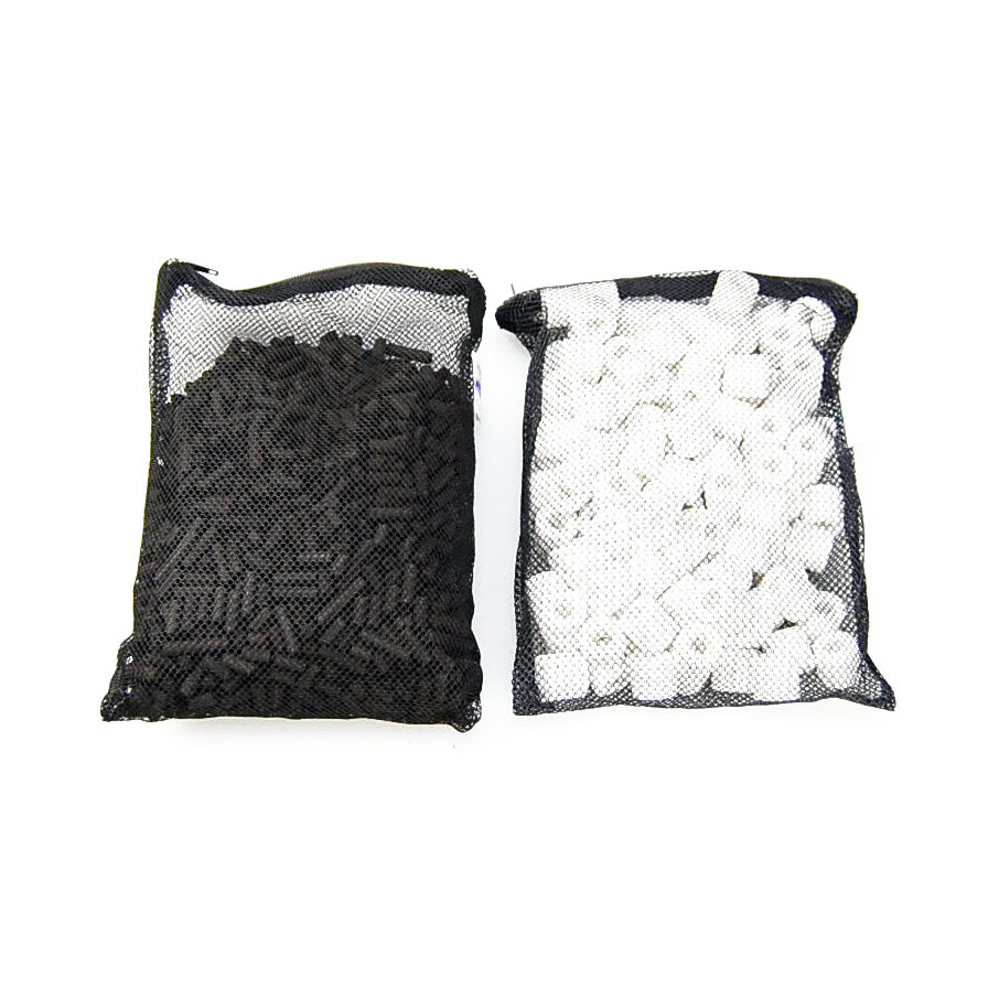 1 lb Active Carbon + 500g Ceramic Rings in Media Bags Aquarium Canister Filter
