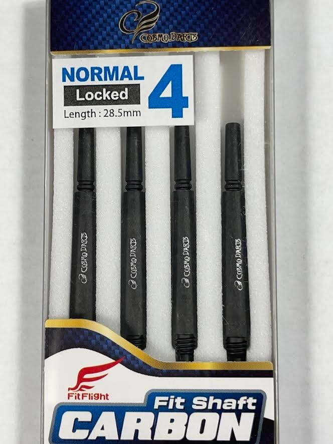 COSMO FIT CARBON NORMAL LOCKED #4 SHAFTS (4 pack) 28.5mm   FOR FIT FLIGHTS ONLY