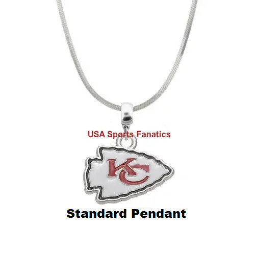 NFL Kansas City Chiefs Team Logo Pendant Necklace On A 925 Snake Chain (4 Sizes)