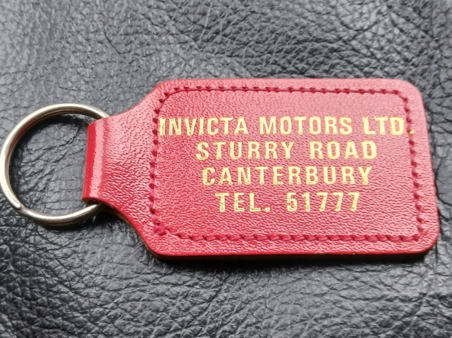 INVICTA MOTORS LTD FORD TRUCKS KENT FOIL PRINTED TRADITIONAL ENGLISH RED KEYRING