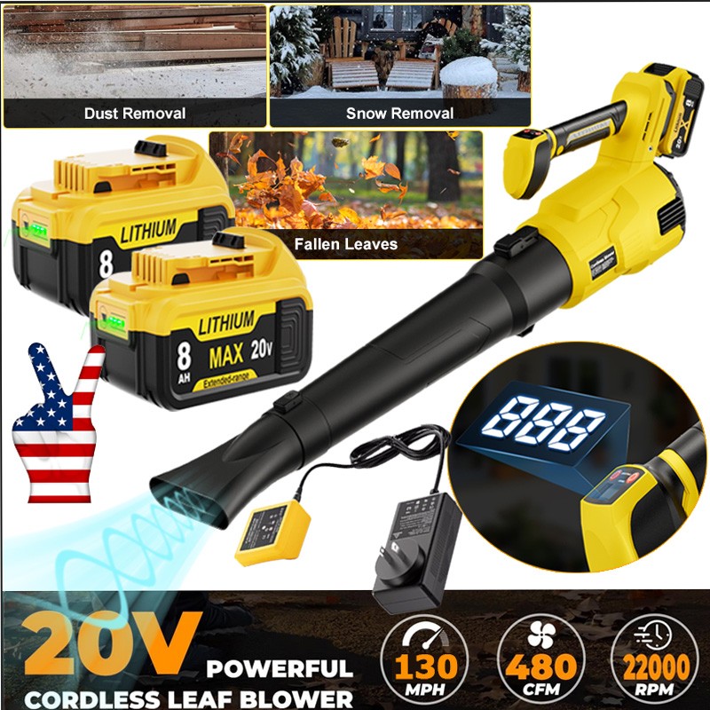 For Dewalt 20V Brushless Cordless Handheld Leaf Blower/Charger/DCB206 Battery