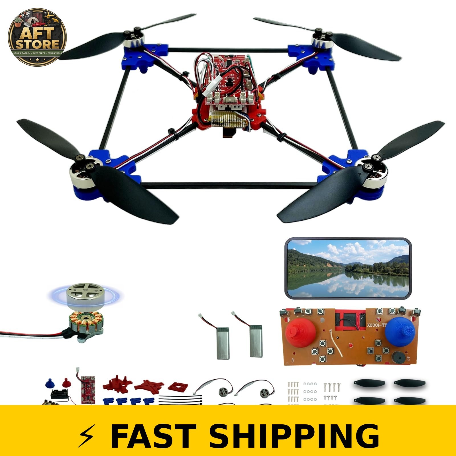 YYSOLDERIC DIY Drone Kit - Brushless Motor, Dual Camera, STEM Project