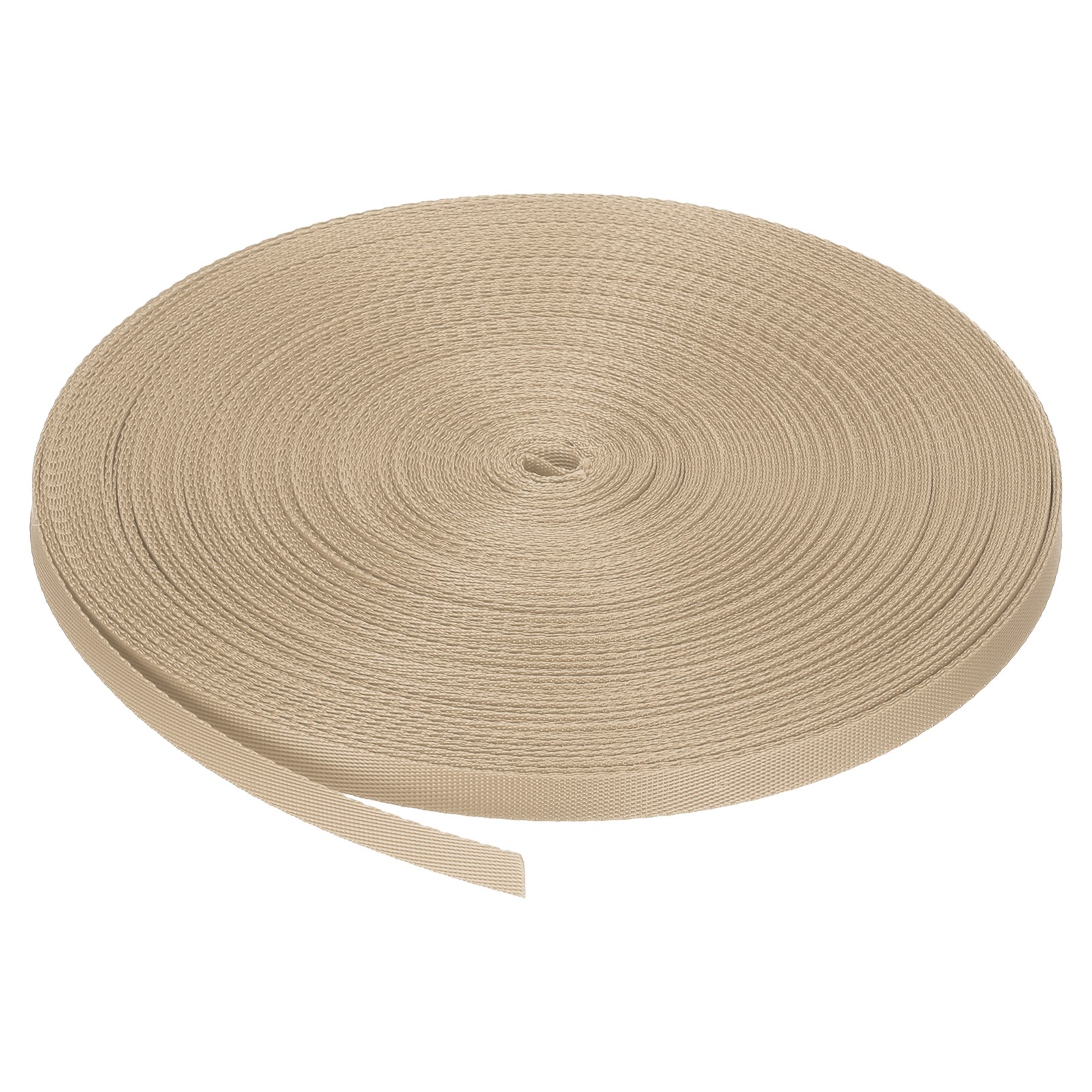Flat Nylon Webbing Strap 3/8 Inch 50 Yards Apricot for Backpack