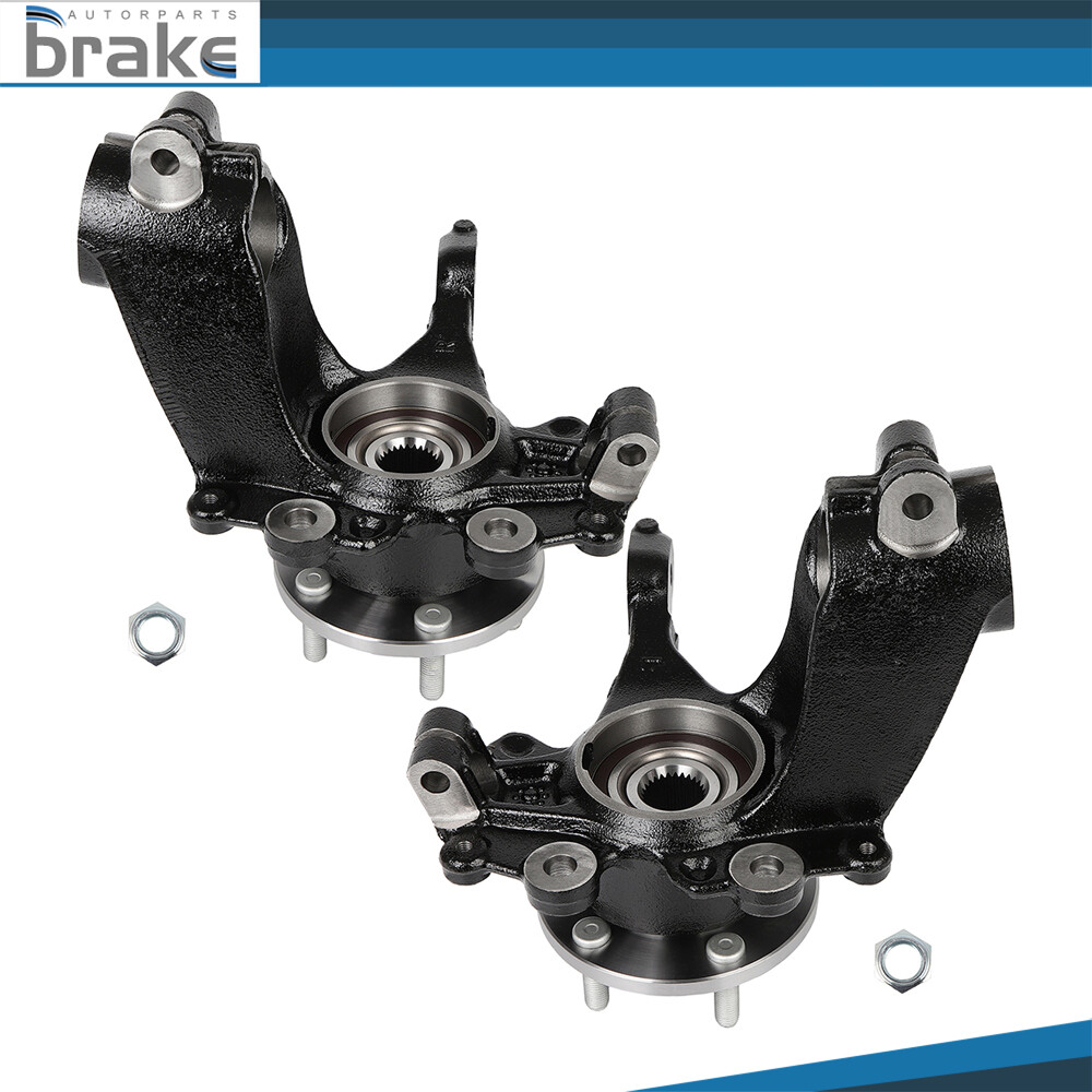 Front Left Right (2) Wheel Hub Bearing Steering Knuckle For Ford Focus 2012-2018