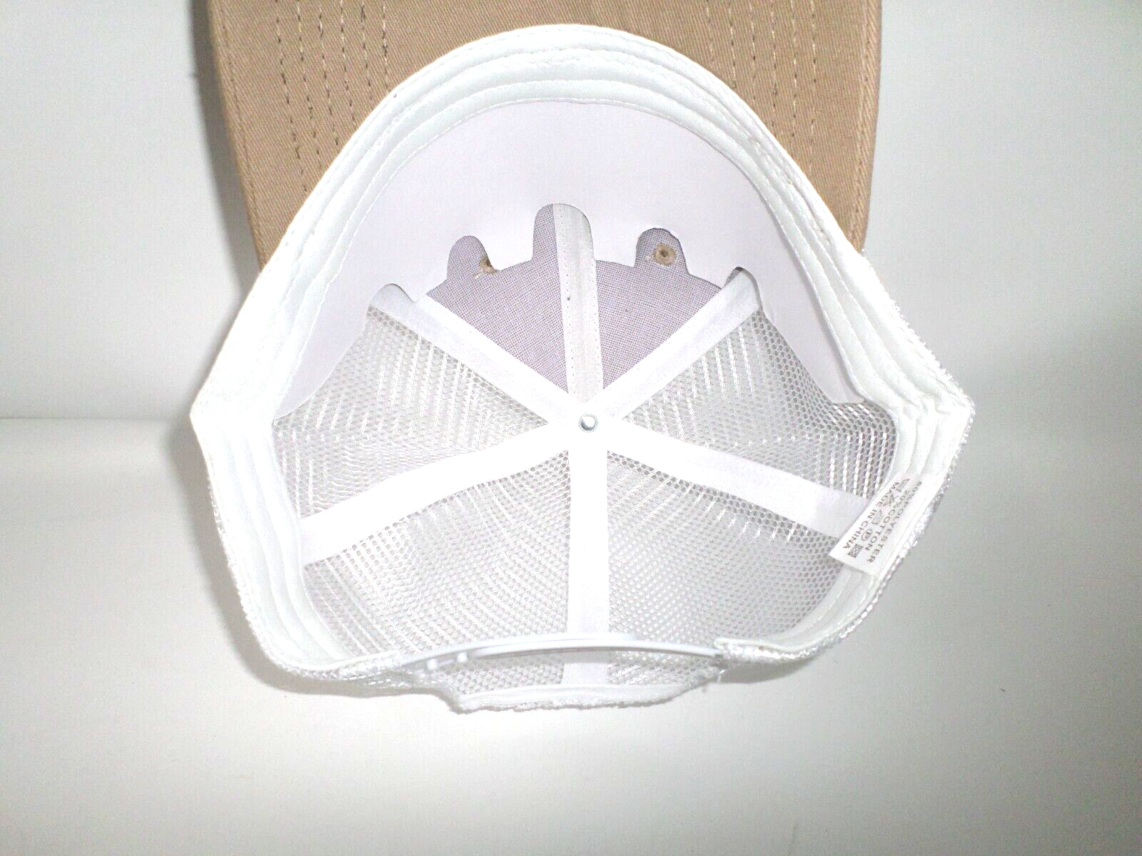Vortex Optics Snapback Hat Beige with White Mesh Embroidered Logo