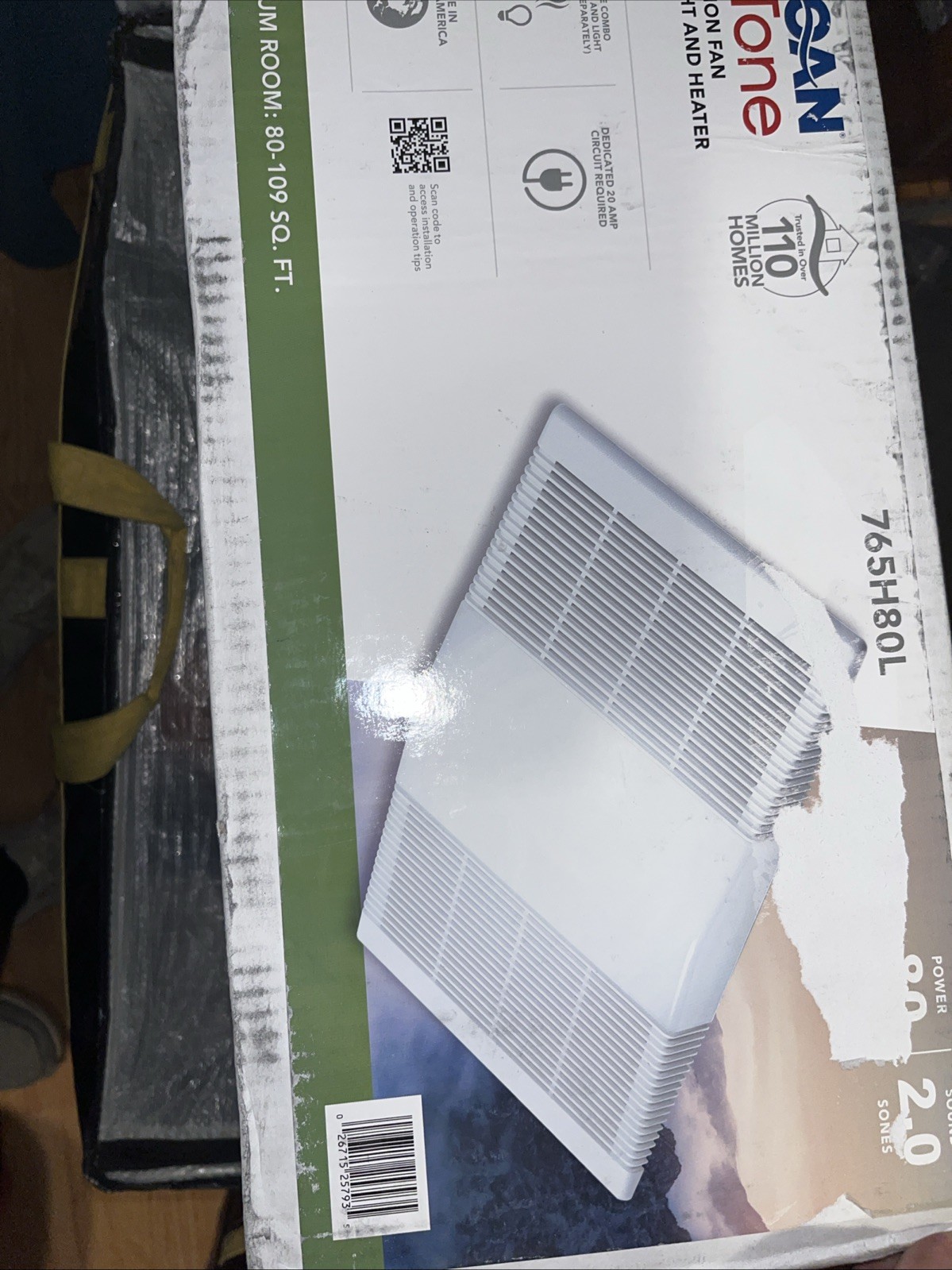 NuTone 765H80L 80 CFM Ceiling Bathroom Exhaust Fan with Light and 1300W Heater