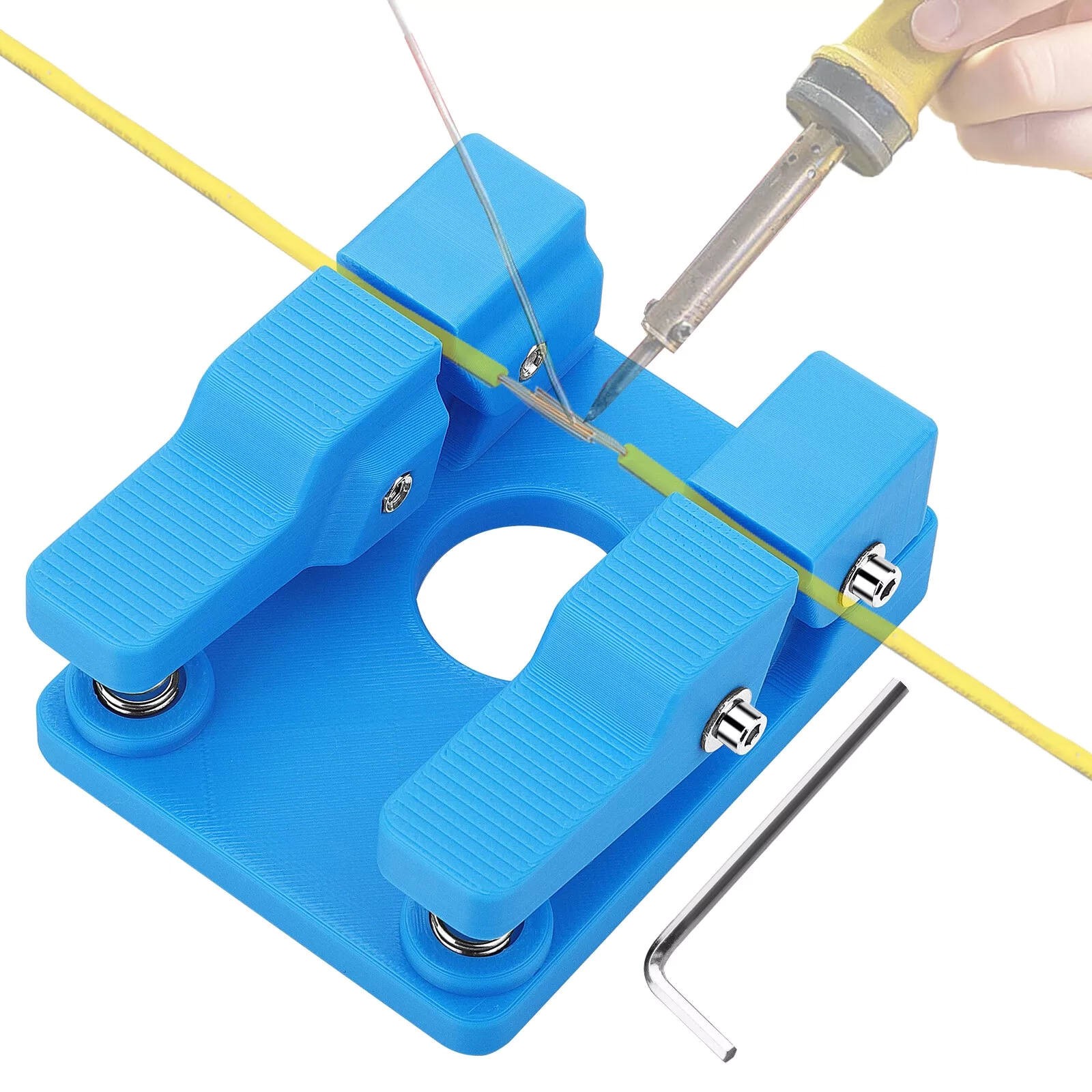 Blue Adjustable Plastic Welding Soldering Station Silicone Wire Clamp Bracket