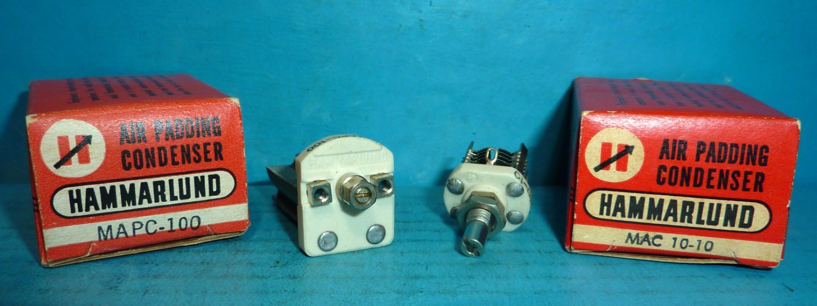 2 Hammarlund Trimmer Type Capacitors MAPC-100 & MAC-10-10 NOS/NIB