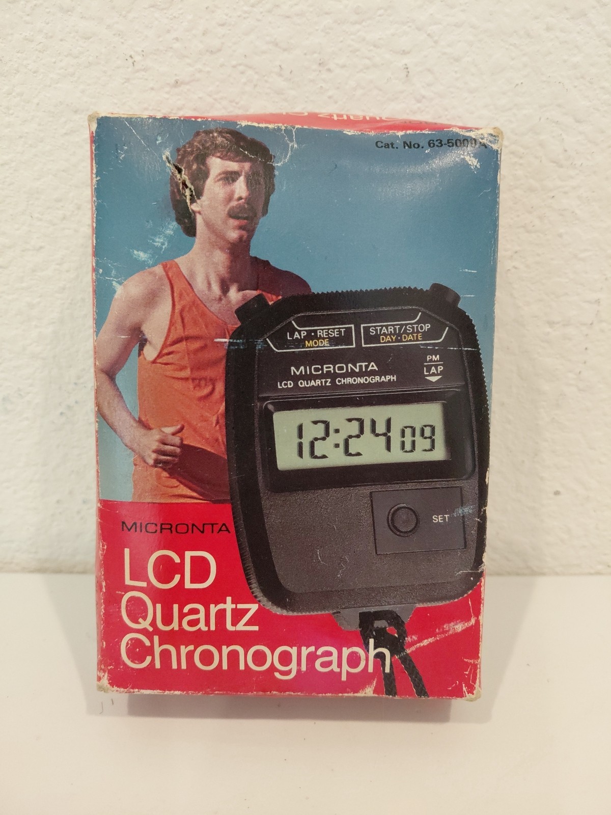 Vintage MICRONTA LCD Quartz chronograph Cat. No. 63-5009 STOPWATCH New Battery